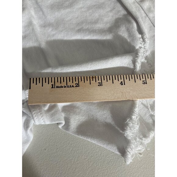 Risen Shorts Womens Size L Jeans White Distressed Frayed Summer Wear - Picture 8 of 8